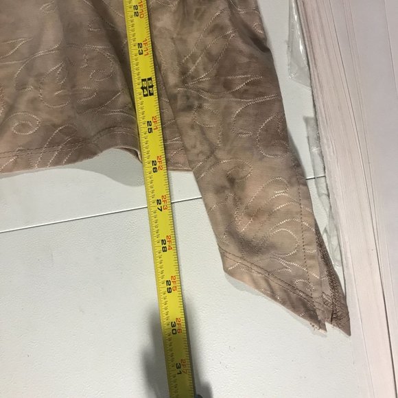 AB Studio Women's Small Sleeveless Tunic Tan Top Blouse Asymmetrical Scoop Soft - Picture 13 of 15